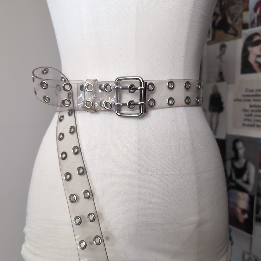 Clear Double Grommet Y2k Belt